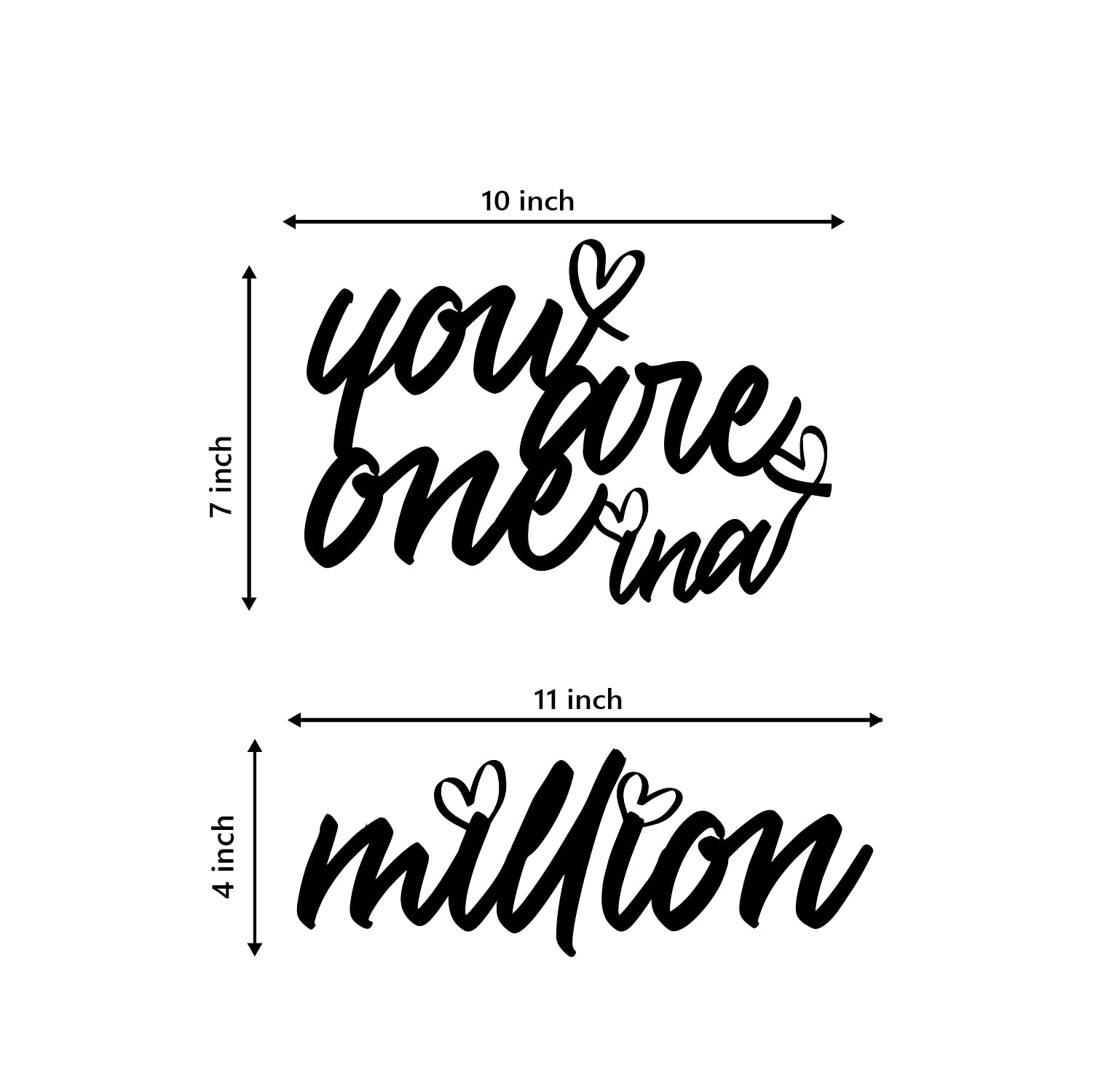 eCraftIndia You are One in A Million Black Engineered Wood Cutout Wall Art Decor- Wall Decoration Item- Wooden Wall Decor Item-